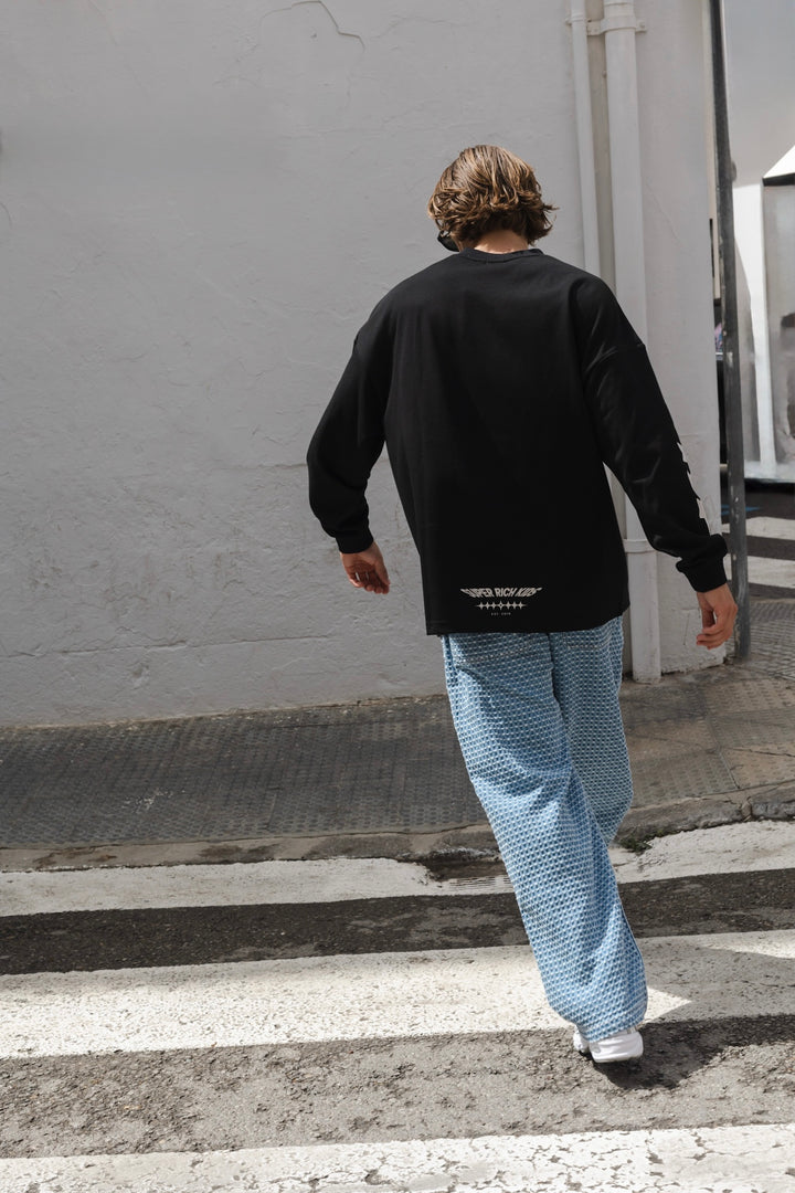 SRK 'PARIS' Oversized Jersey Black & White