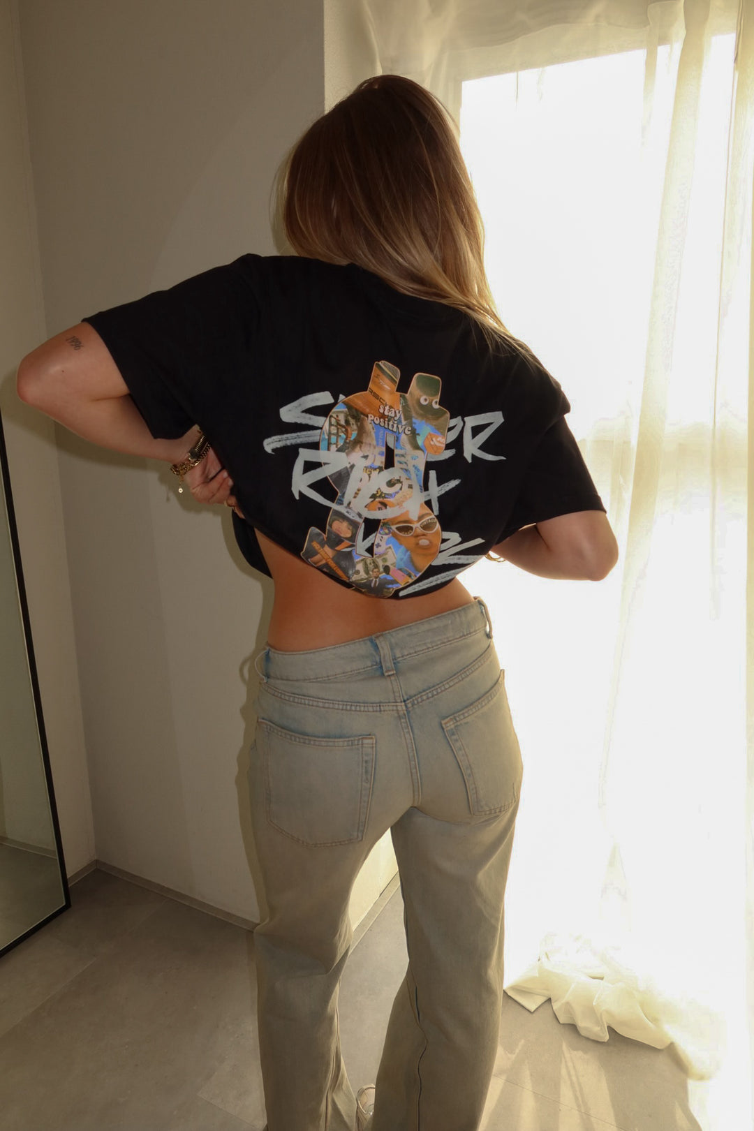 T-Shirt 'Stay Positive' Black