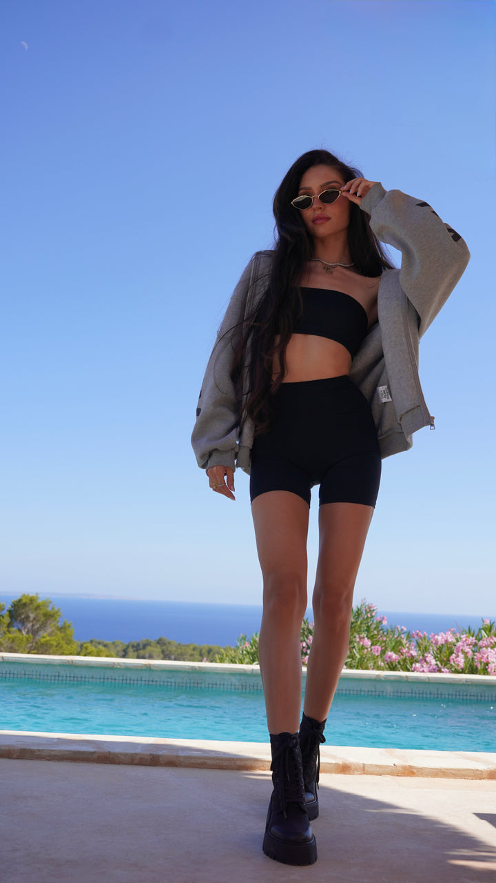 SRK Logo Zip Up Hoodie ‘Grey Melange’