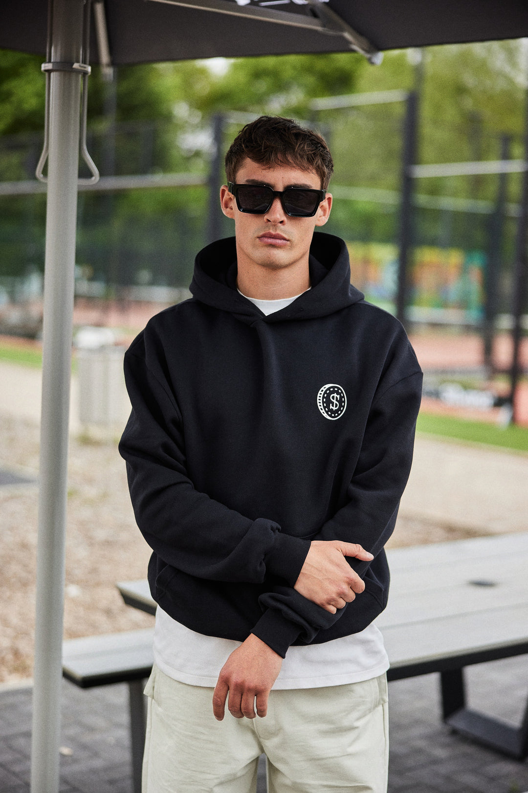'Super Rich Kids' Hoodie Black & White