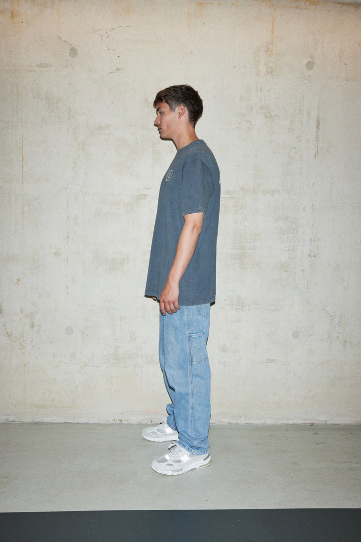 'Super Rich Kids' T-Shirt Acid Wash Grey & White logo