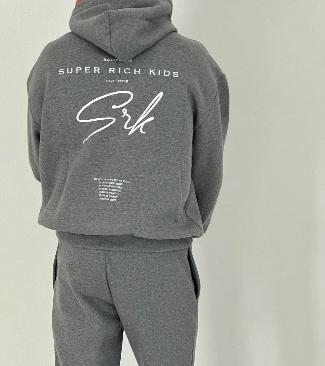 'Signature' Grey Melange Hoodie
