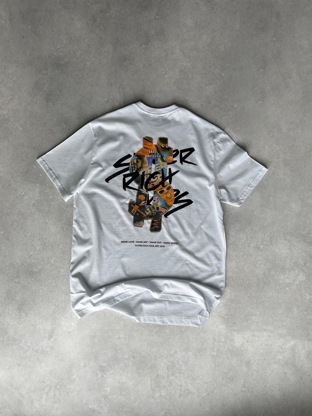 T-Shirt 'Stay Positive' White