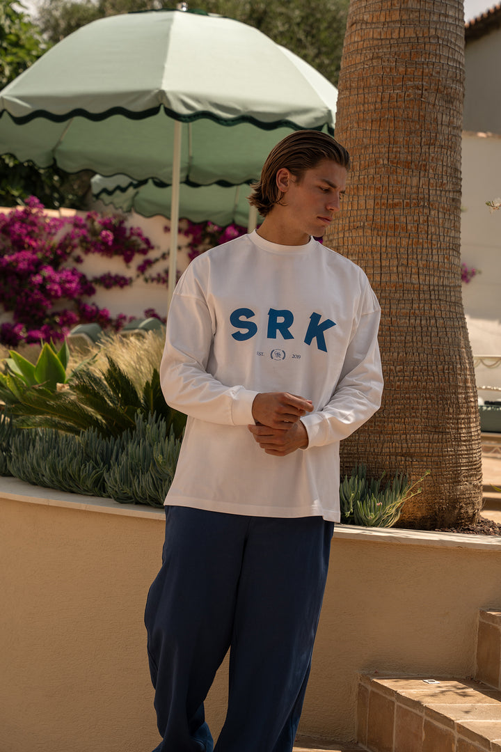 SRK Longsleeve Tee - Off White &amp; Blue