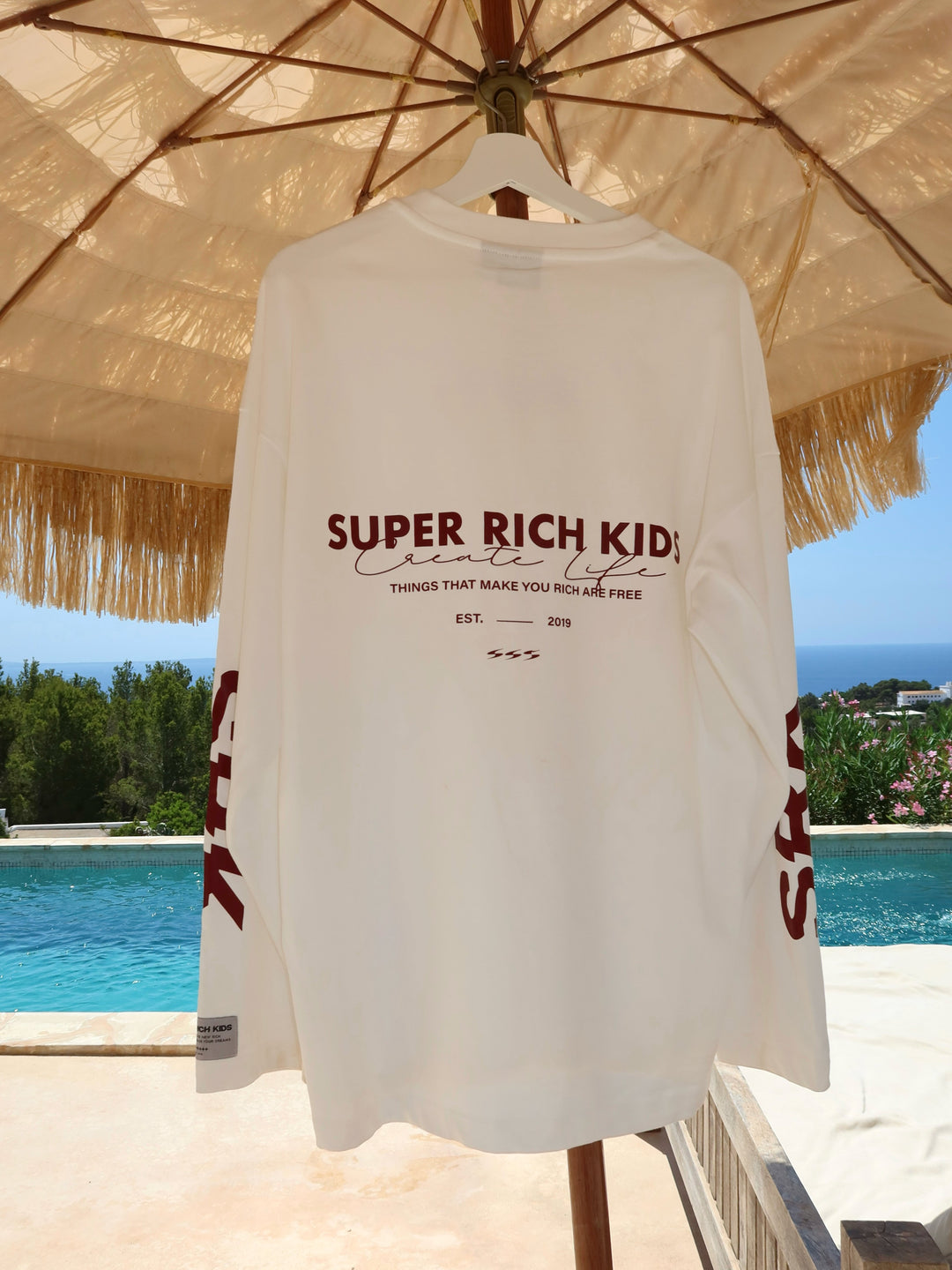 SRK Longsleeve tee 'Off White & Burgundy'