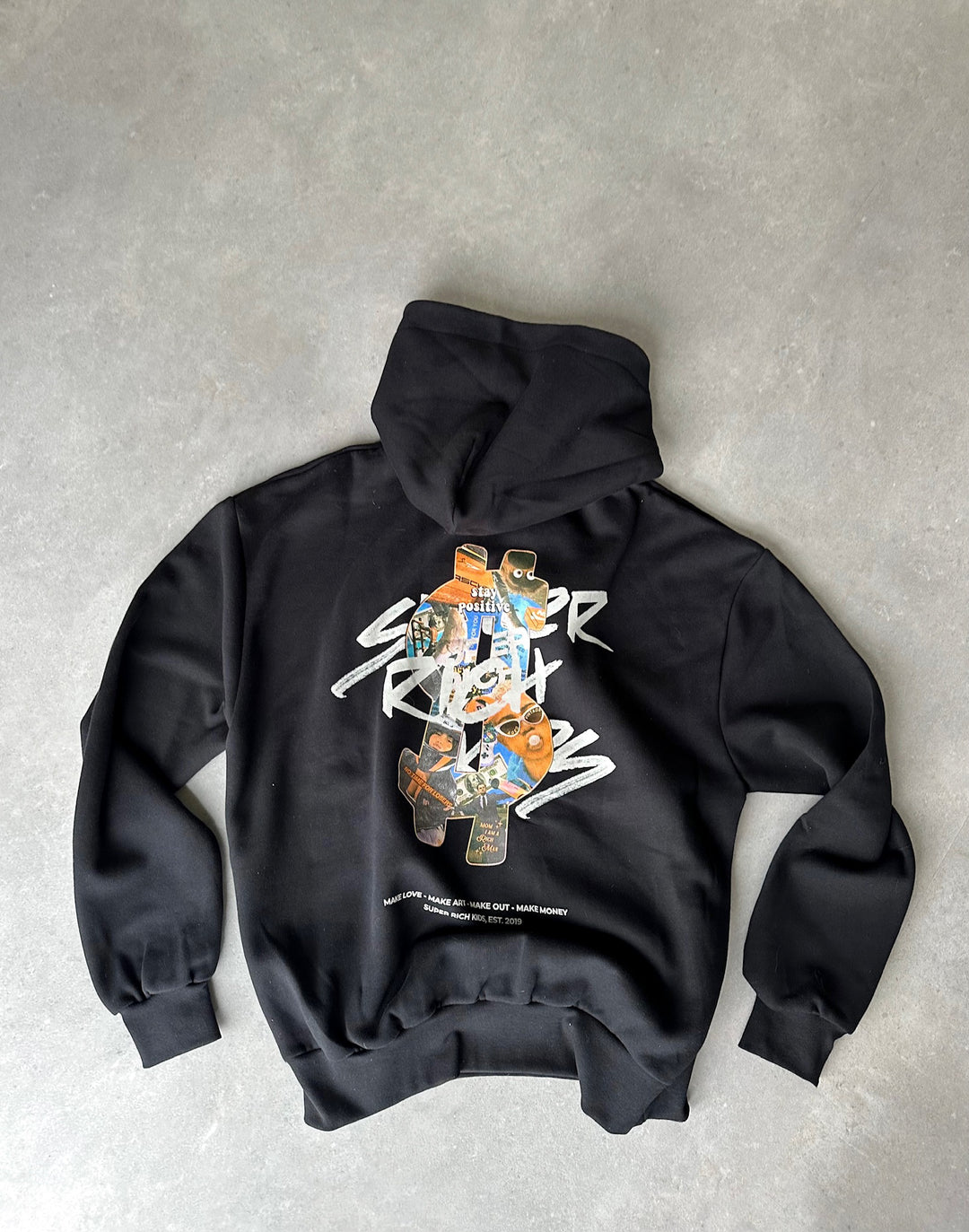 'Stay Positive' Hoodie Black