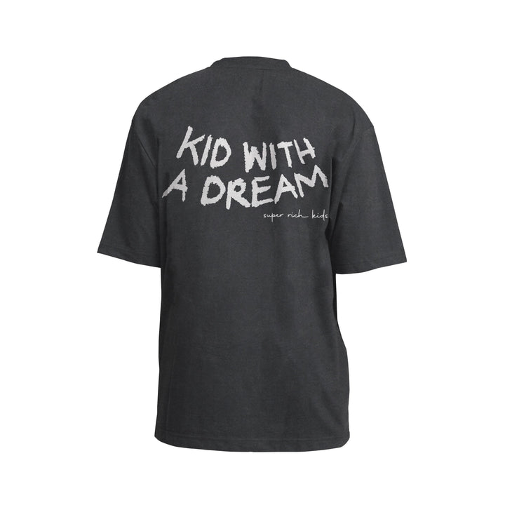 'Kid With a Dream' T-Shirt Acid Wash Grey