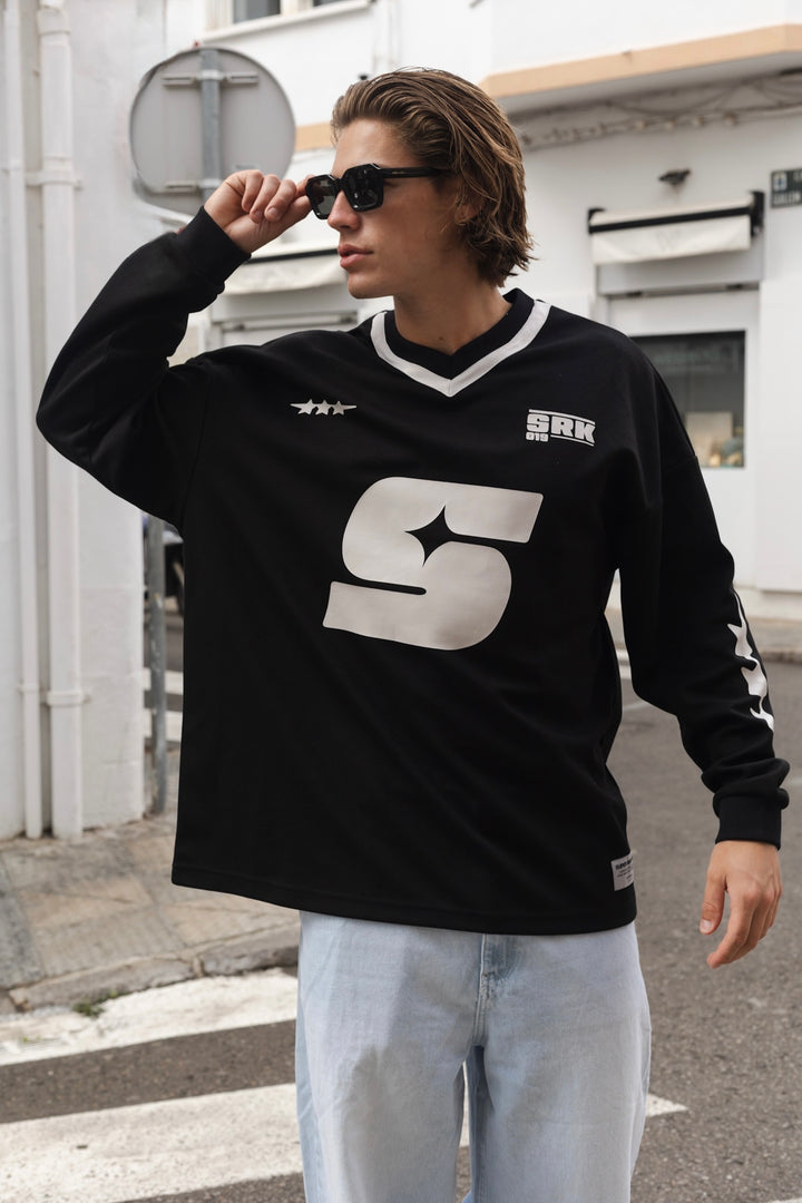 SRK 'PARIS' Oversized Jersey Black & White