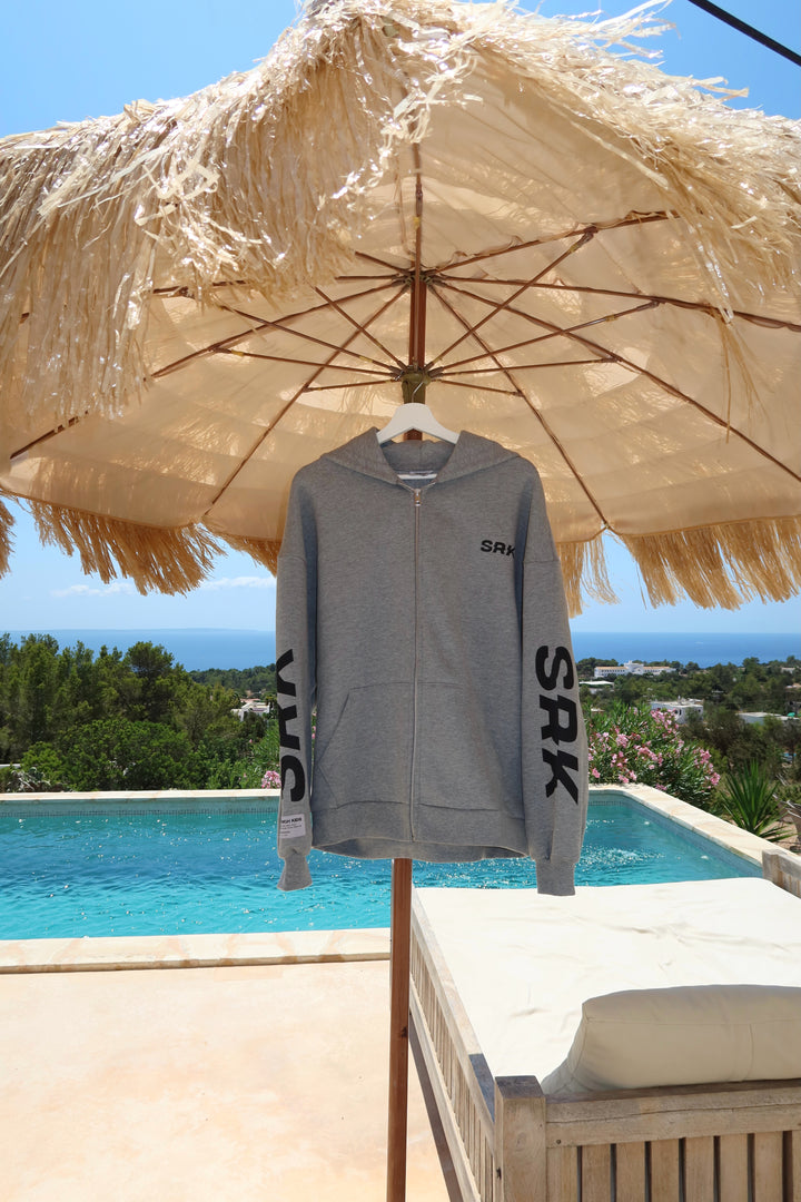 SRK Logo Zip Up Hoodie ‘Grey Melange’