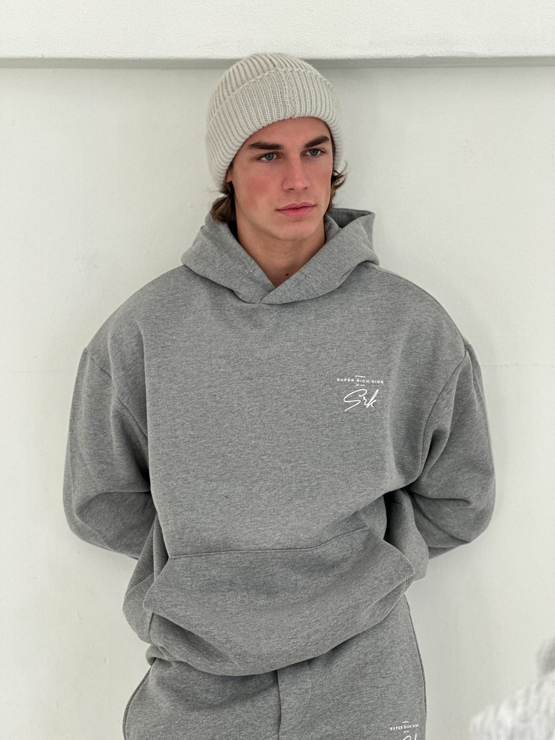 'Signature' Grey Melange Hoodie