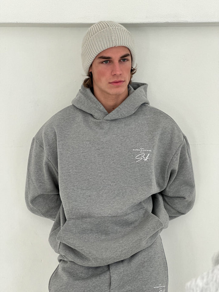 'Signature' Grey Melange Hoodie