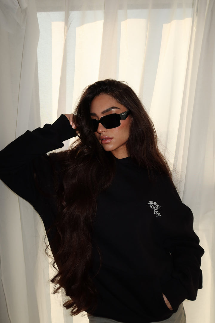 'Stay Positive' Hoodie Black