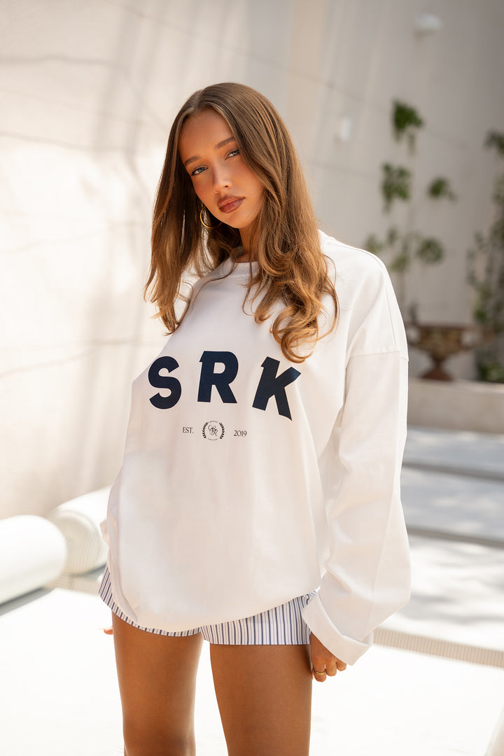 SRK Longsleeve Tee - Off White &amp; Navy