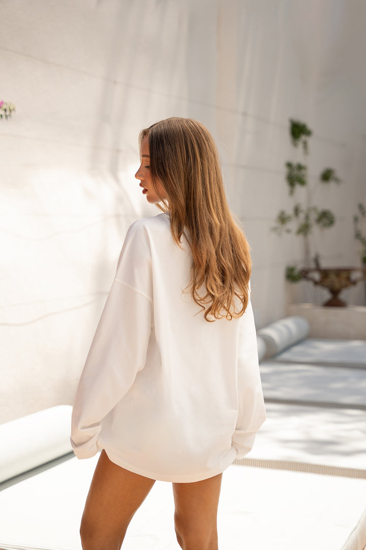 SRK Longsleeve Tee - Off White &amp; Navy