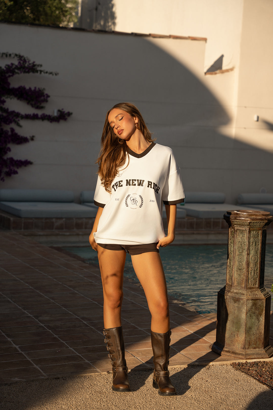 Jersey T-Shirt TNR – Off-white &amp; Brown