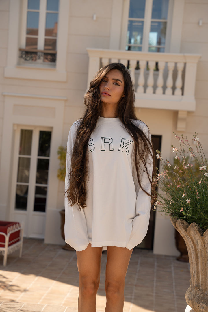 SRK Longsleeve Tee - Off White &amp; Green