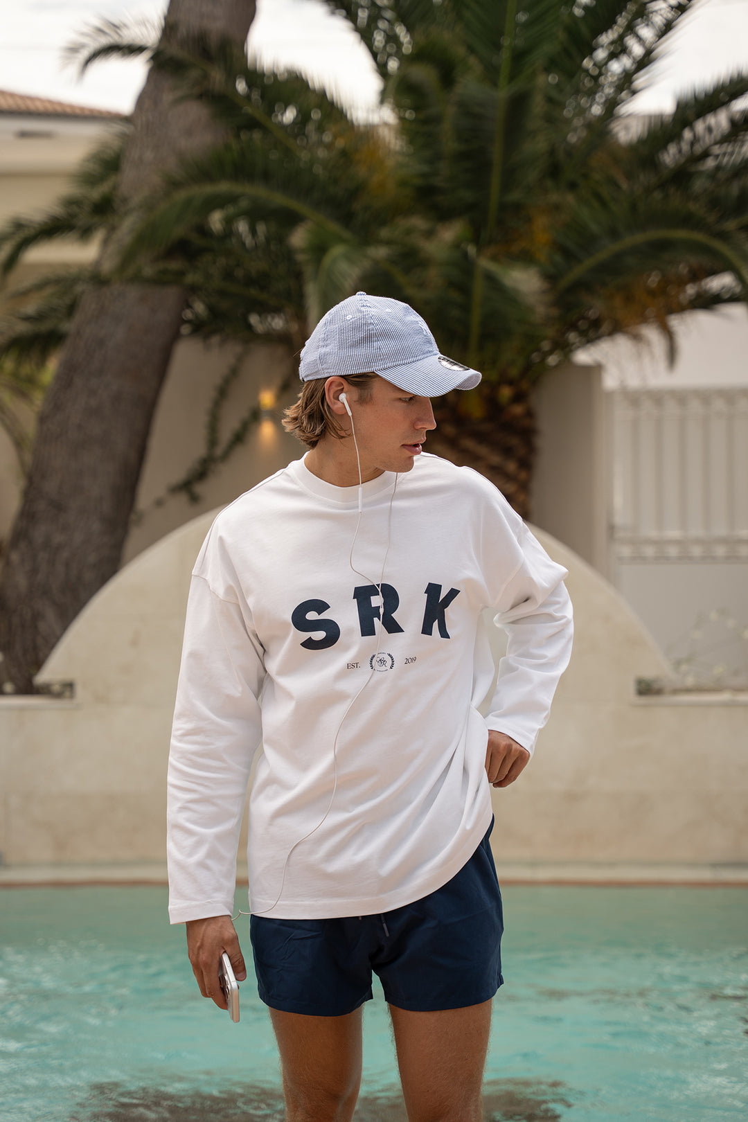SRK Longsleeve Tee - Off White &amp; Navy