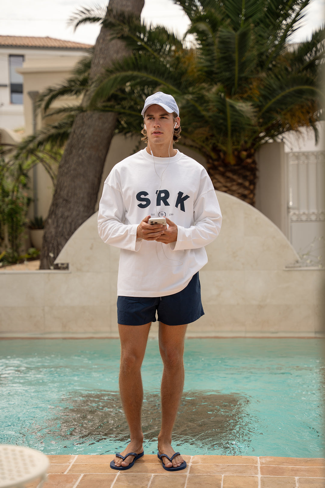 SRK Longsleeve Tee - Off White &amp; Navy