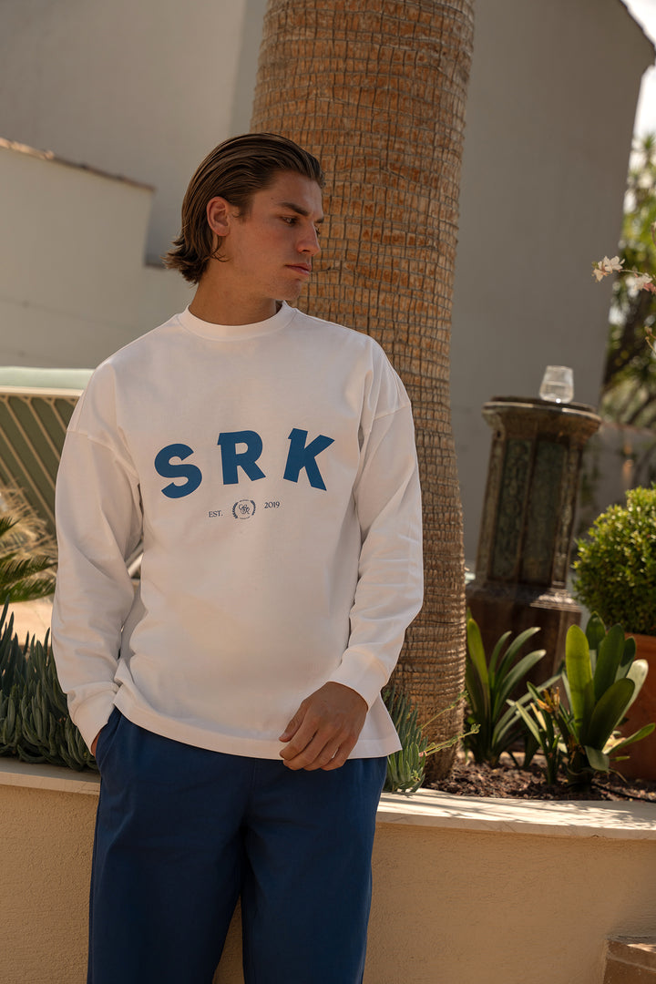 SRK Longsleeve Tee - Off White &amp; Blue