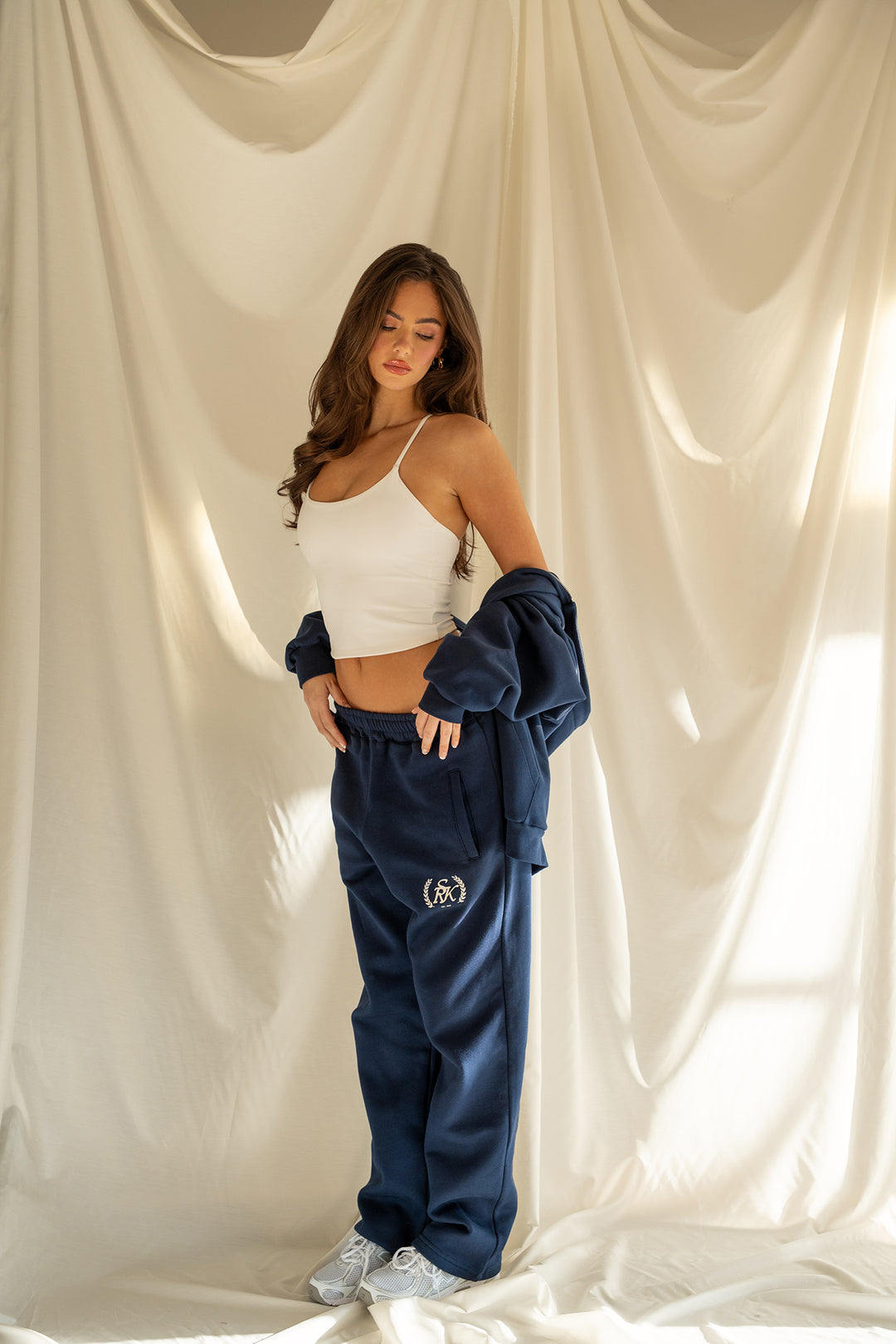 'The New Rich' Zip up Hoodie 'Navy'