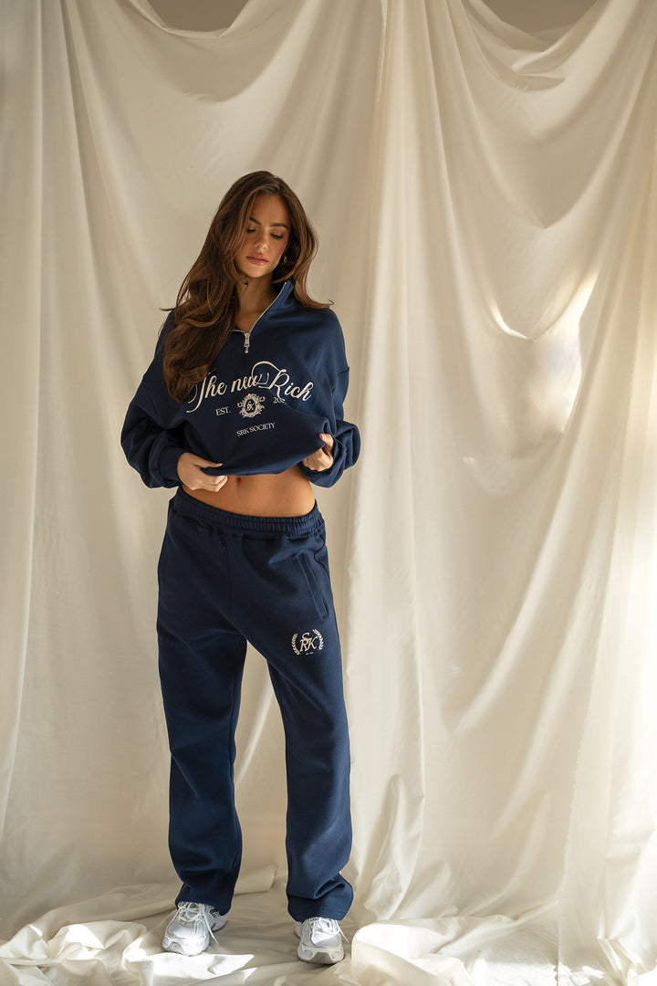 'The New Rich' Quarter Zip sweater 'Navy'