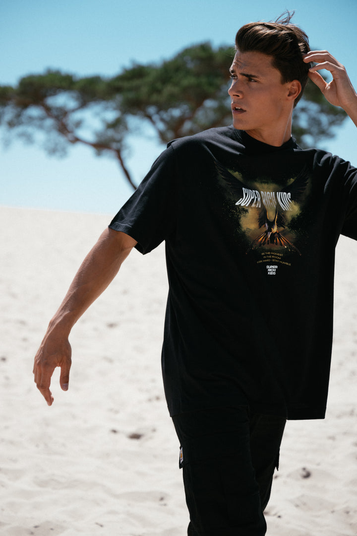 T-Shirt 'Highest in the Room' Black & Yellow