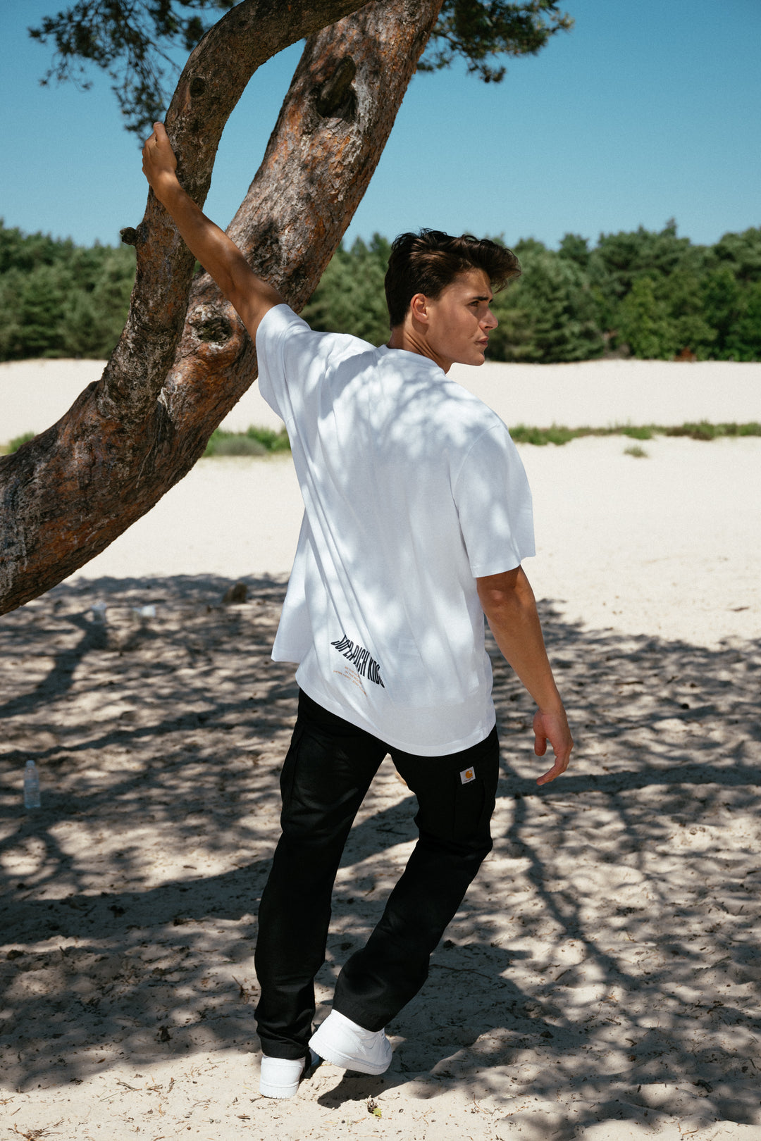 T-Shirt 'Highest in the Room' White & Yellow