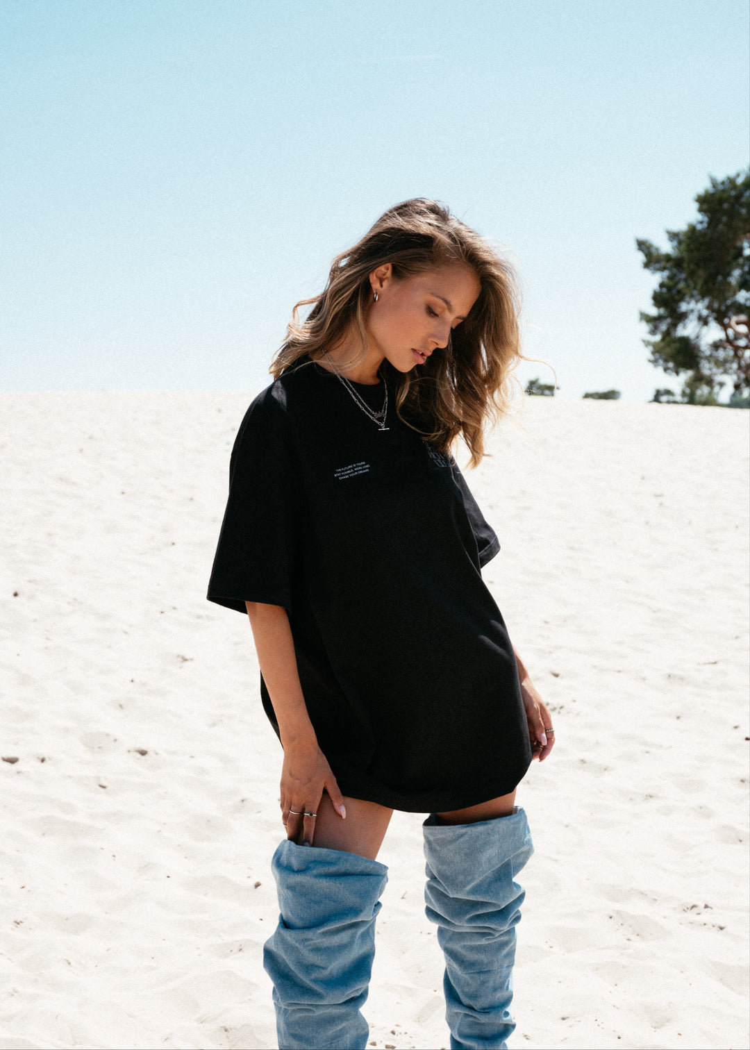 T-Shirt 'Chase your Dreams' Zwart