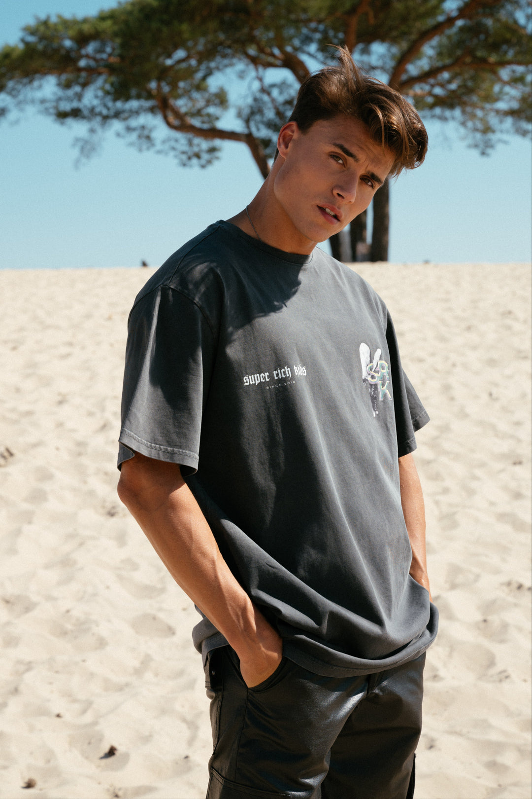 T-Shirt 'Spirit of SRK' Acid Wash Grey