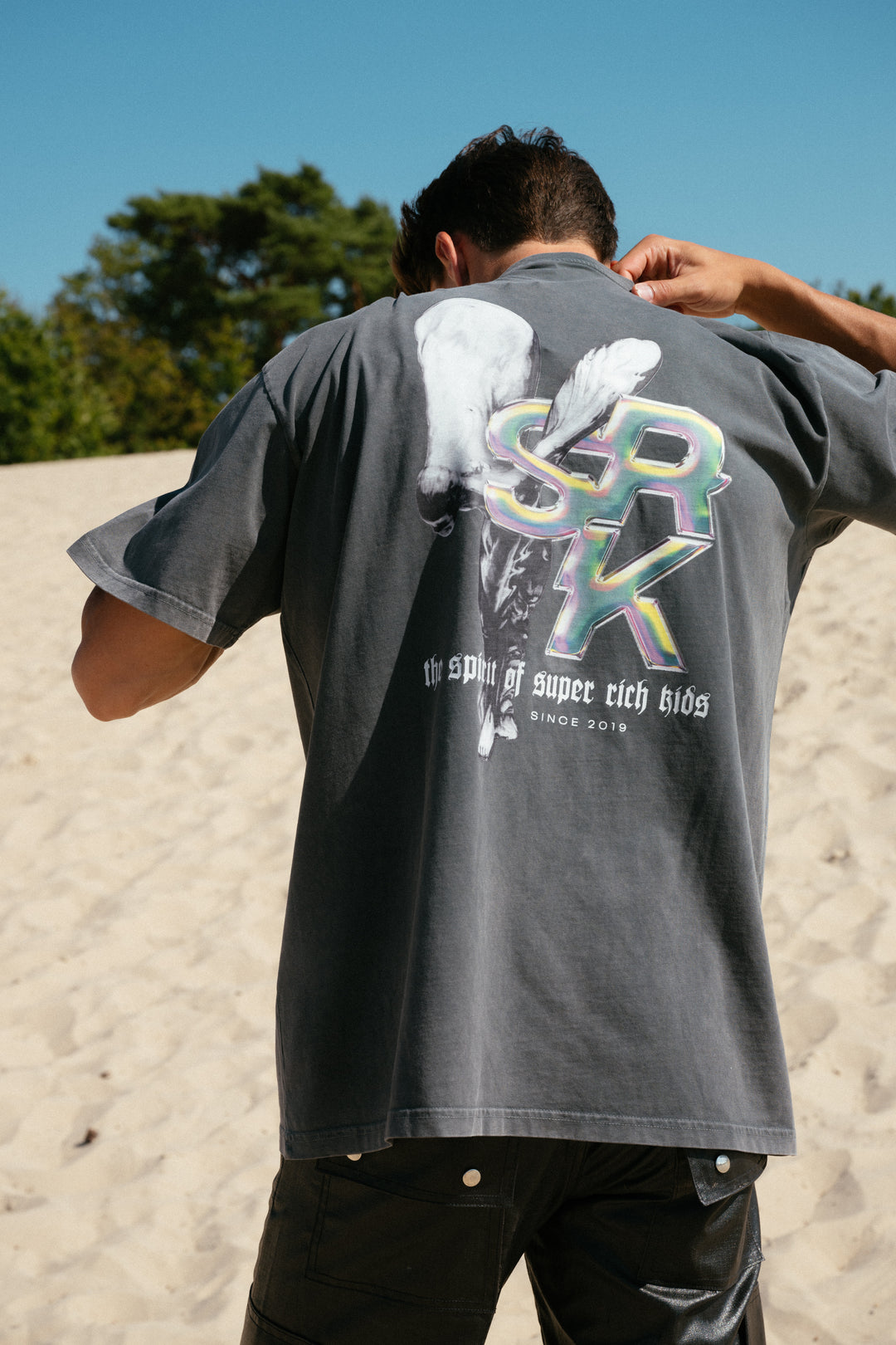 T-Shirt 'Spirit of SRK' Acid Wash Grey