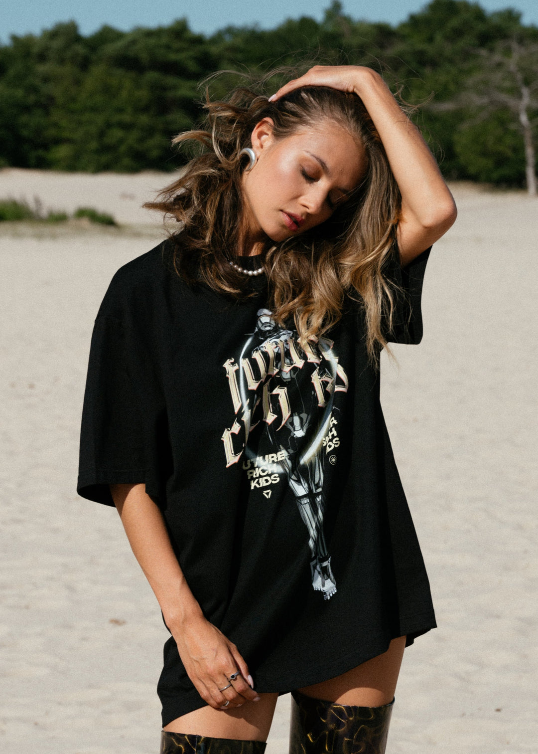 T-Shirt 'Future Rich Kid' Black & Yellow