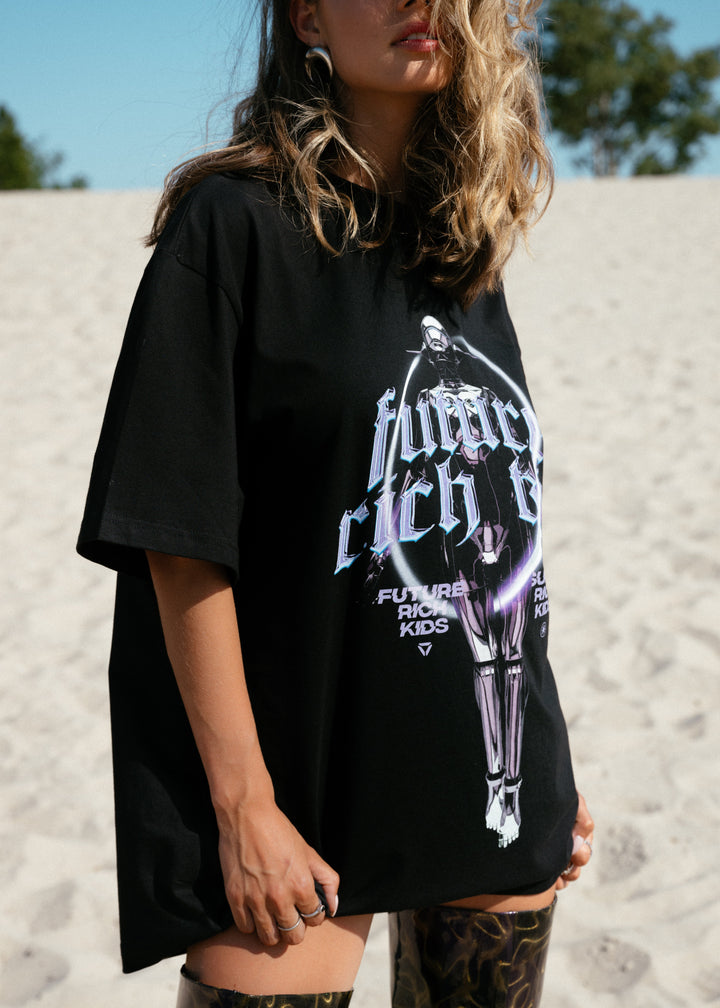 T-Shirt 'Future Rich Kid' Black & Purple