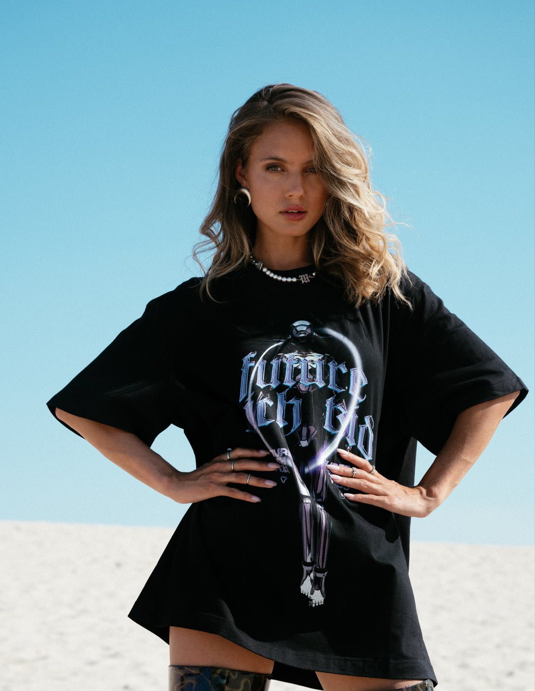 T-Shirt 'Future Rich Kid' Black & Purple