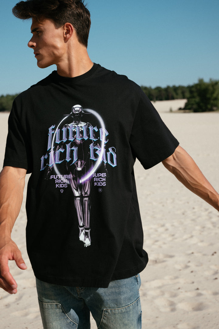 T-Shirt 'Future Rich Kid' Black & Purple