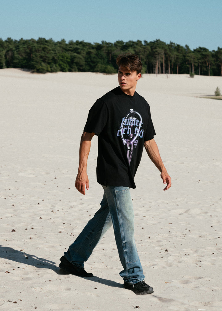 T-Shirt 'Future Rich Kid' Black & Purple