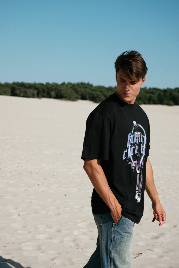 T-Shirt 'Future Rich Kid' Black & Purple
