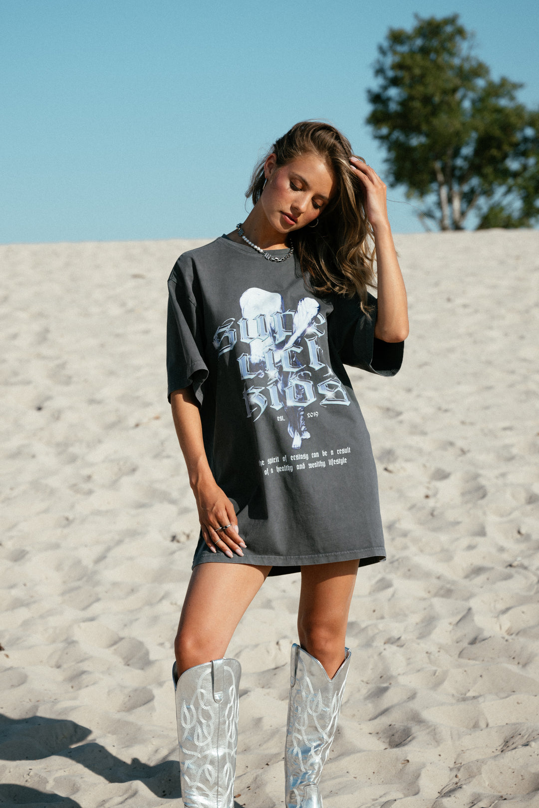 T-Shirt 'Spirit of Ecstacy' Acid Wash Grey