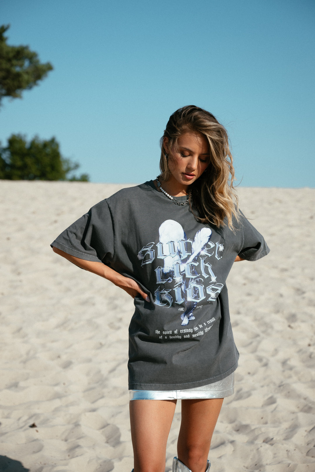 T-Shirt 'Spirit of Ecstacy' Acid Wash Grey