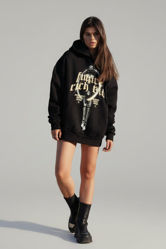 Hoodie 'Future Rich Kid' Black & Yellow