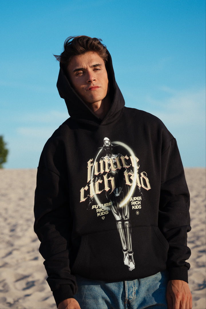 Hoodie 'Future Rich Kid' Black & Yellow