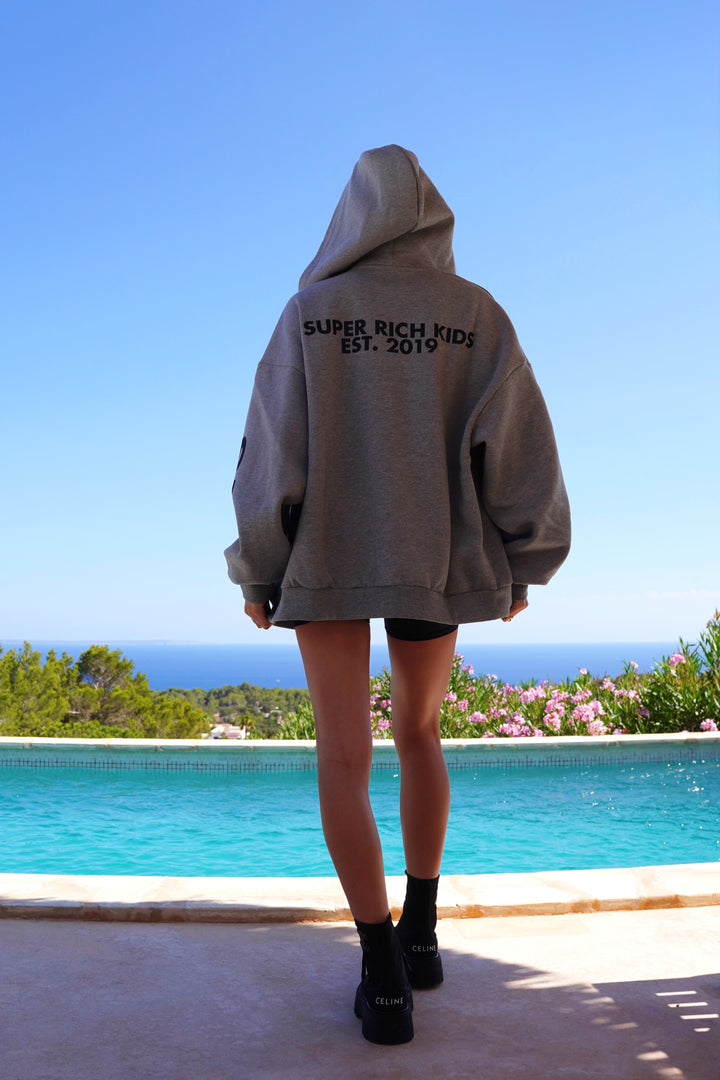 SRK Logo Zip Up Hoodie ‘Grey Melange’