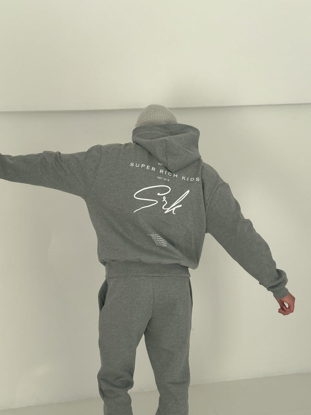 'Signature' Grey Melange Hoodie