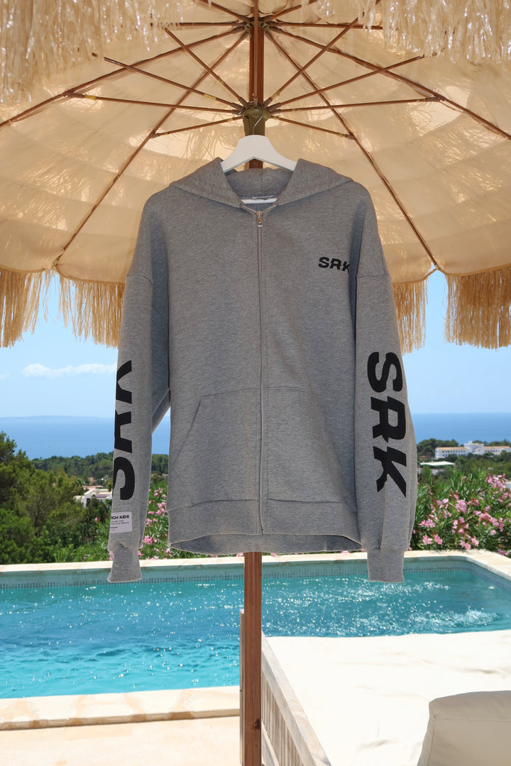 SRK Logo Zip Up Hoodie ‘Grey Melange’