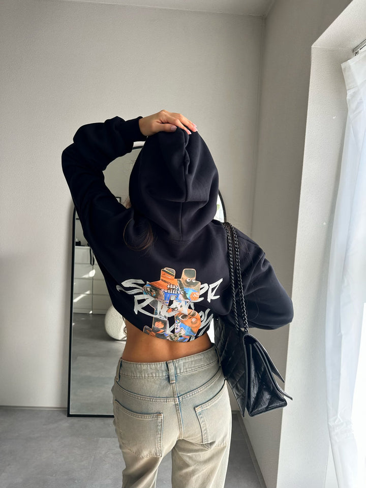 'Stay Positive' Hoodie Black