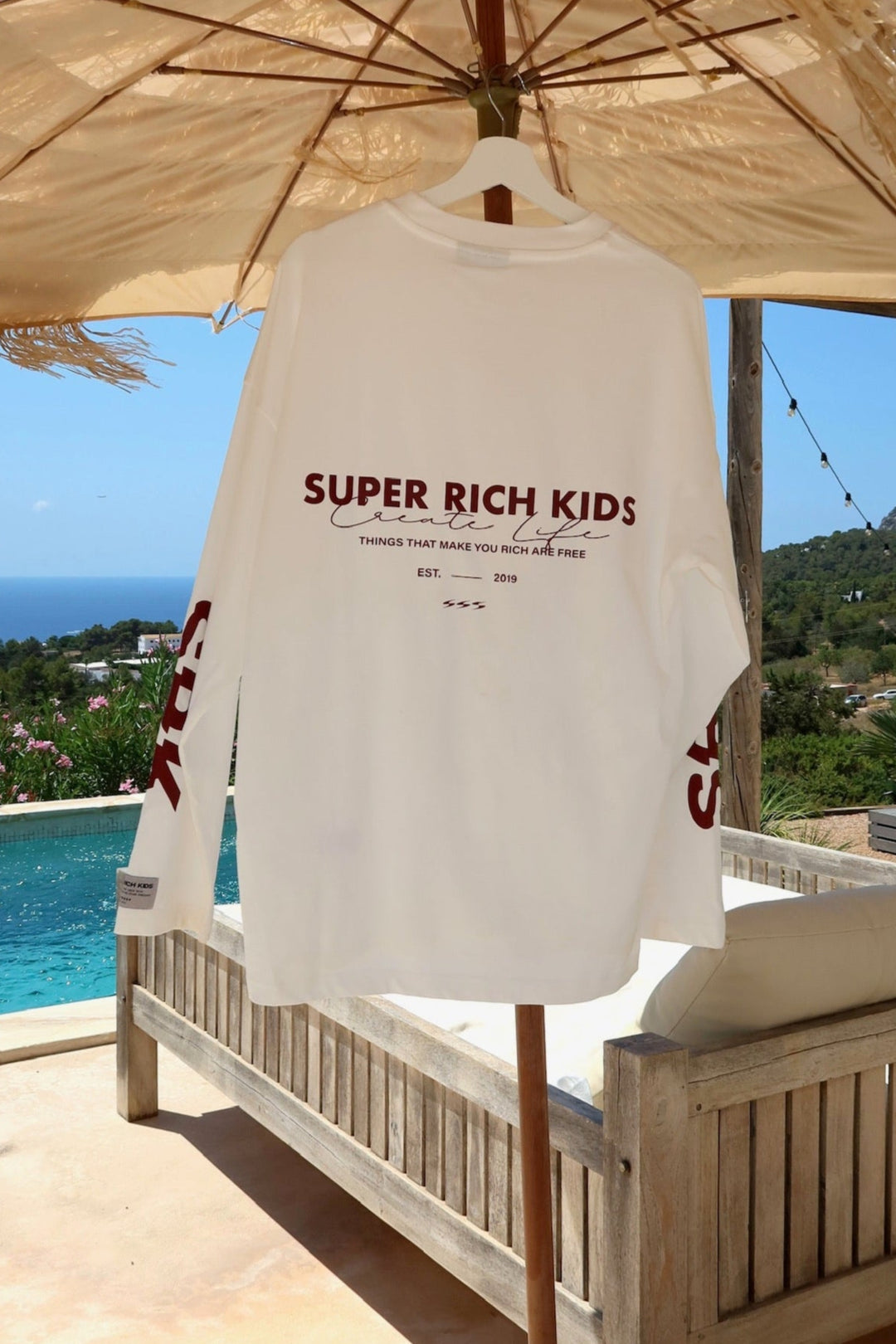 SRK Longsleeve tee 'Off White & Burgundy'