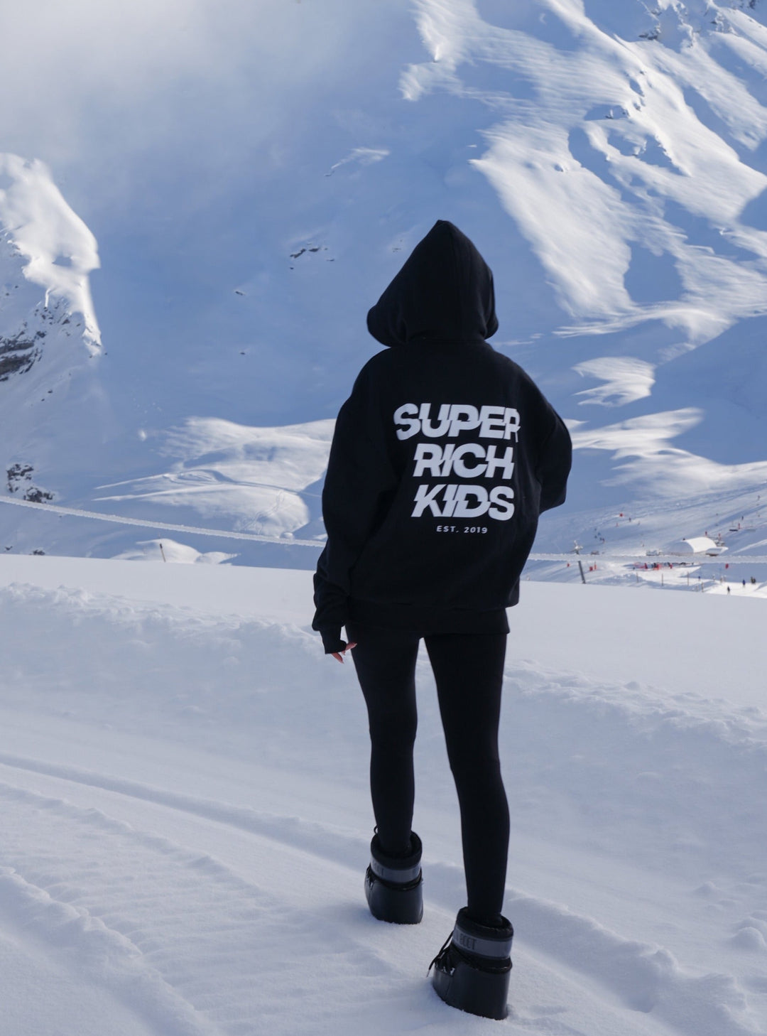 'Super Rich Kids' Hoodie Black & White