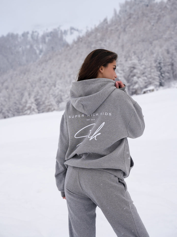 'Signature' Grey Melange Hoodie