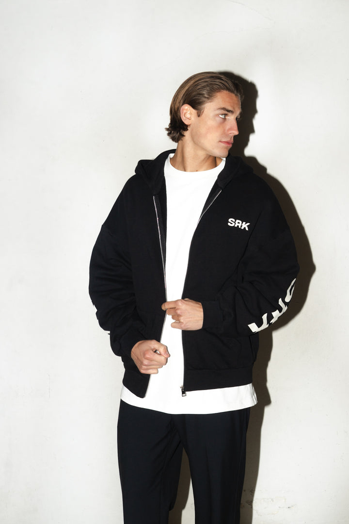 SRK Logo Zip Up Hoodie 'Black & White'