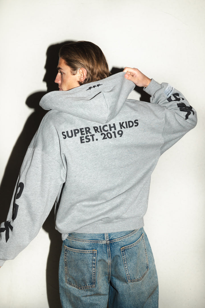 SRK Logo Zip Up Hoodie ‘Grey Melange’