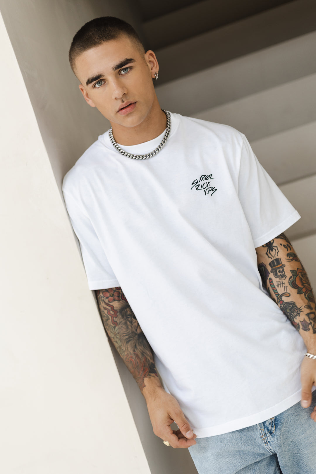 T-Shirt 'Stay Positive' White